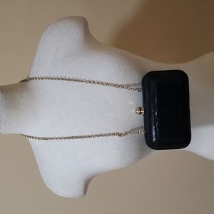 Ann Taylor Evening Bag — Black Snakeskin (Faux)